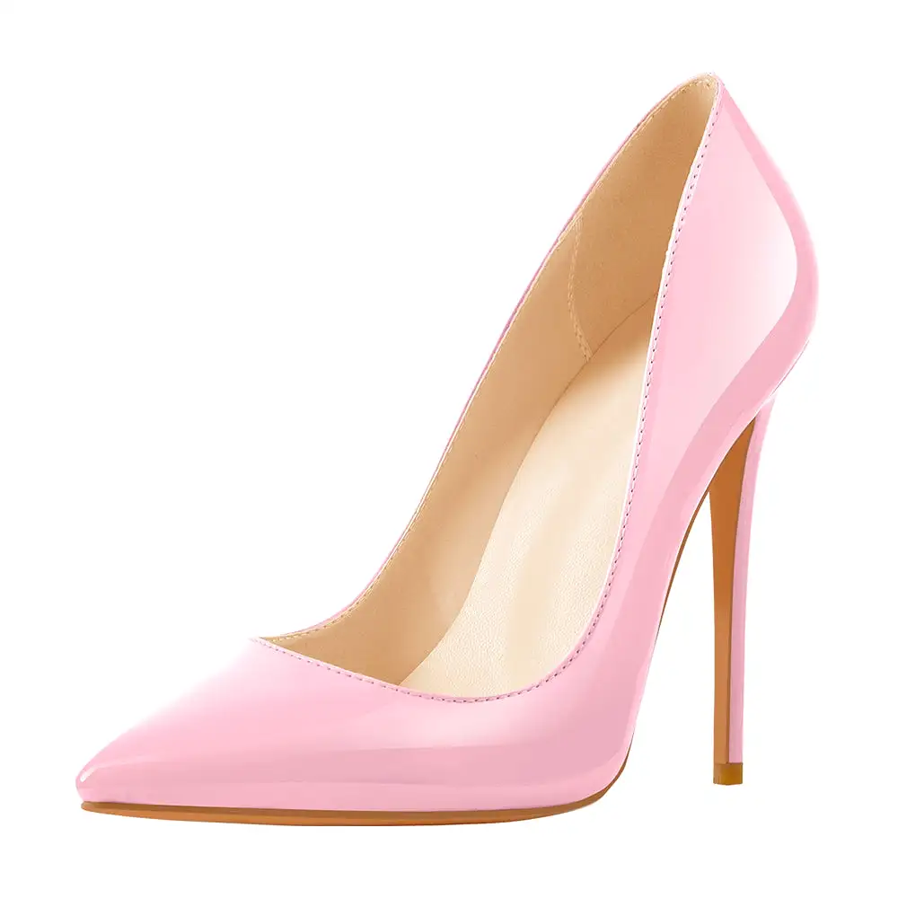 8cm 10cm 12cm Pink Pointed Toe Slip On High Heel Pumps