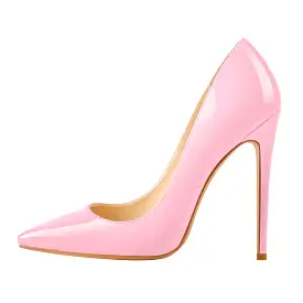 8cm 10cm 12cm Pink Pointed Toe Slip On High Heel Pumps