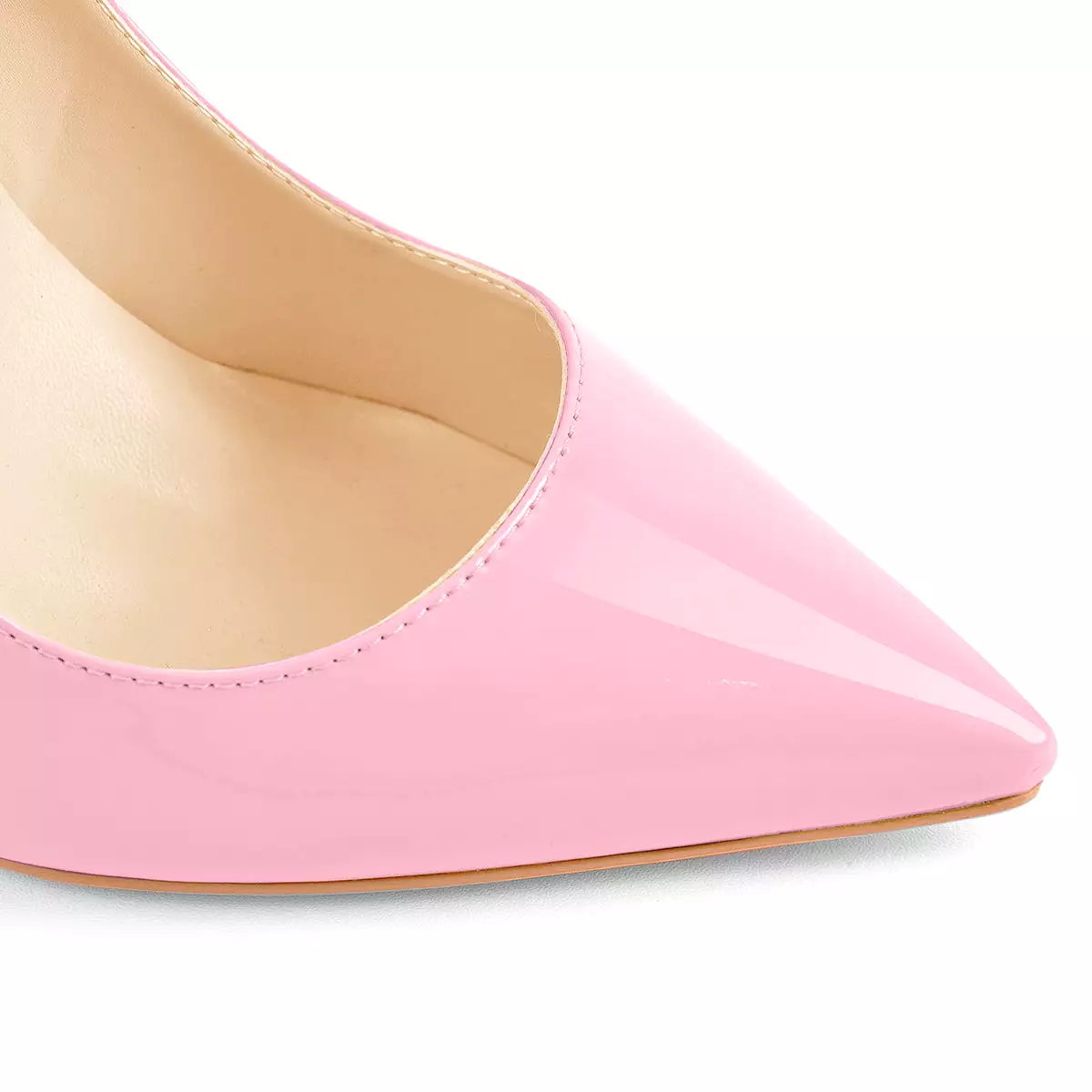 8cm 10cm 12cm Pink Pointed Toe Slip On High Heel Pumps