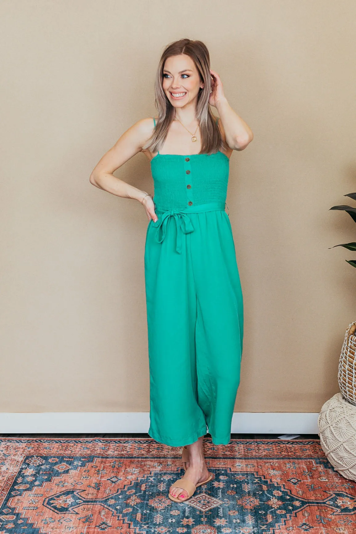 Allison Smocked Jumpsuit