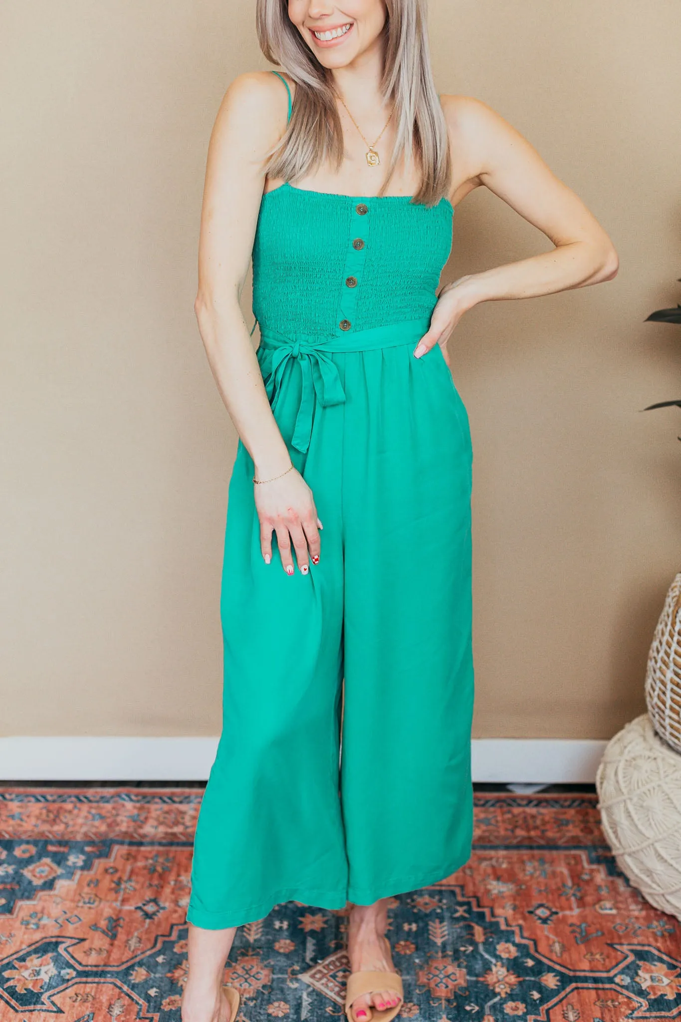 Allison Smocked Jumpsuit