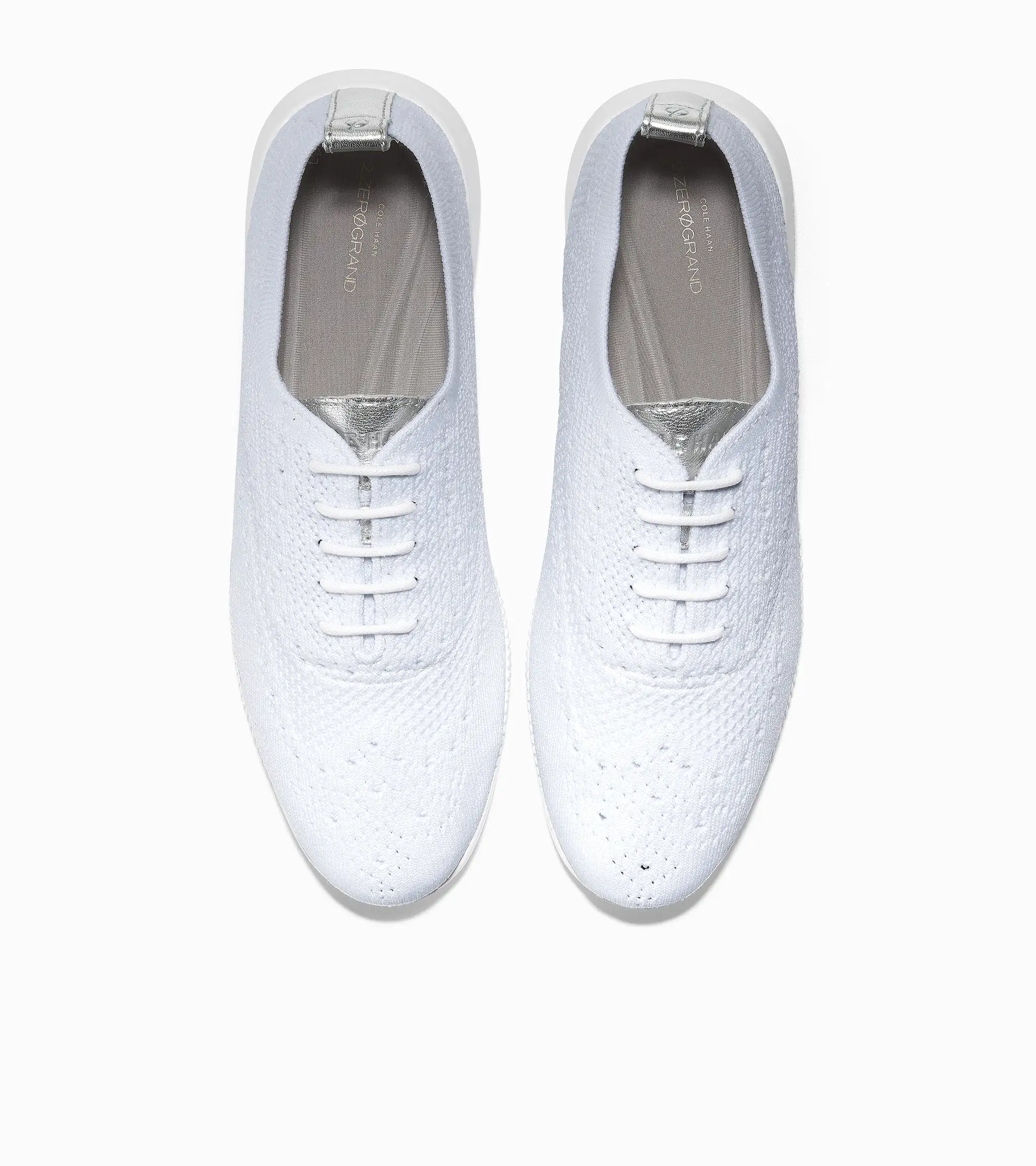      Cole Haan ZERGRAND Stitchlite OX White Knit Argento