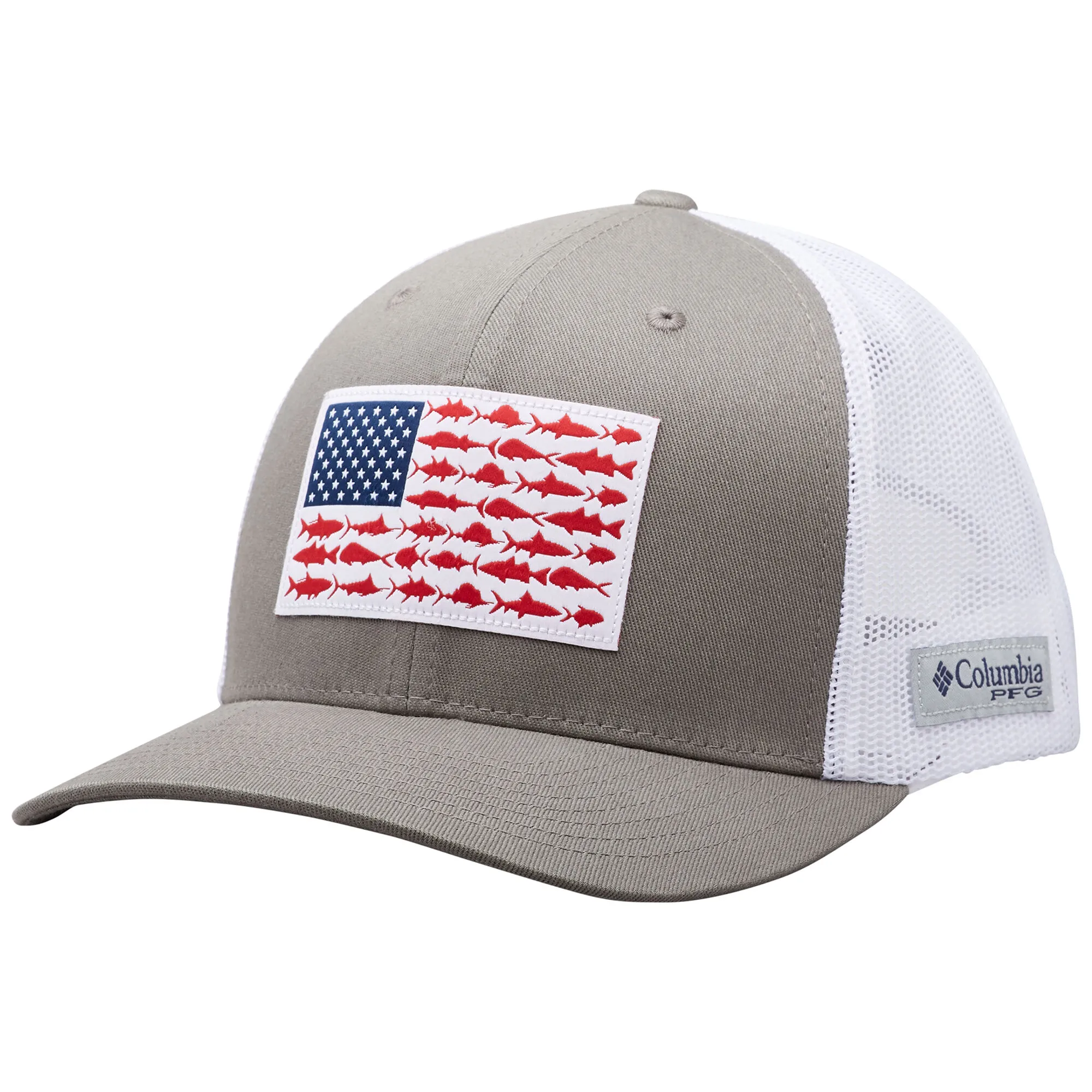 Columbia Men's PFG Mesh Snap Back Fish Flag Ball Cap