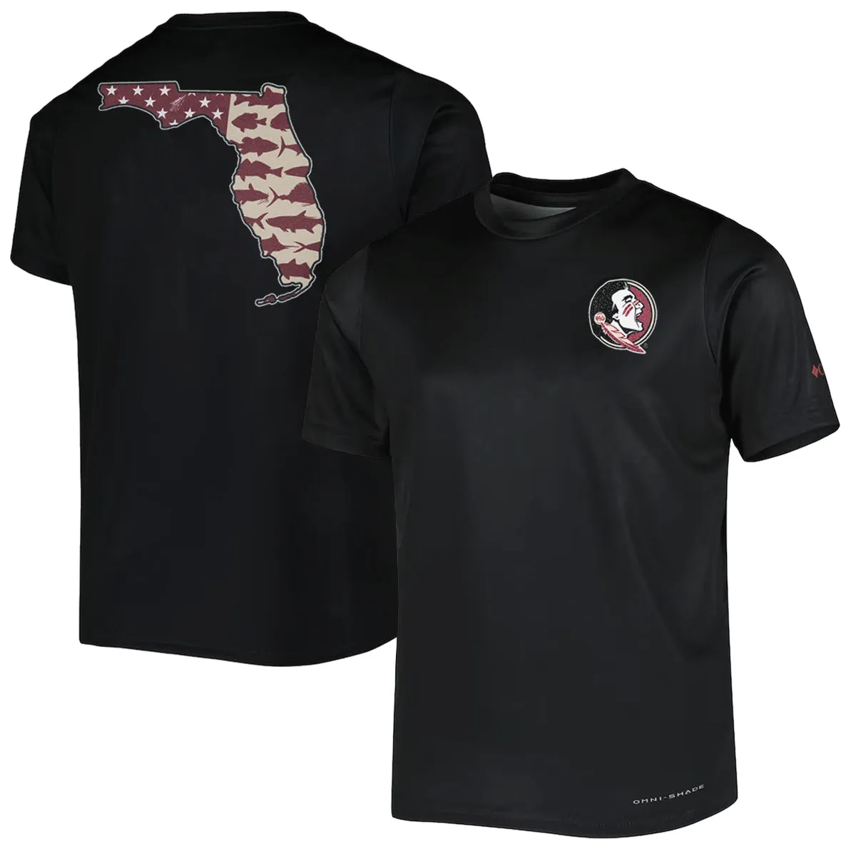 Columbia Youth Seminole Logo/State of Florida Design Terminal Tackle Short Sleeve Performance T-shirt - Black