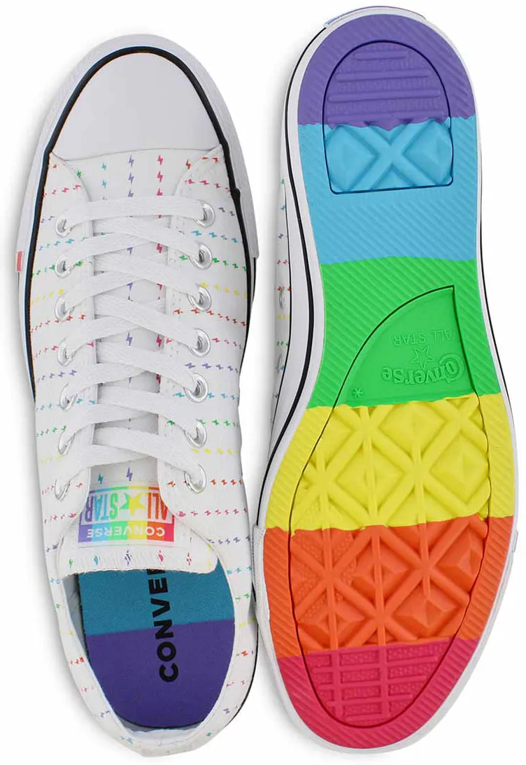 Converse Chuck Taylor All Star Top Pride Allover Rainbow Bolt/White