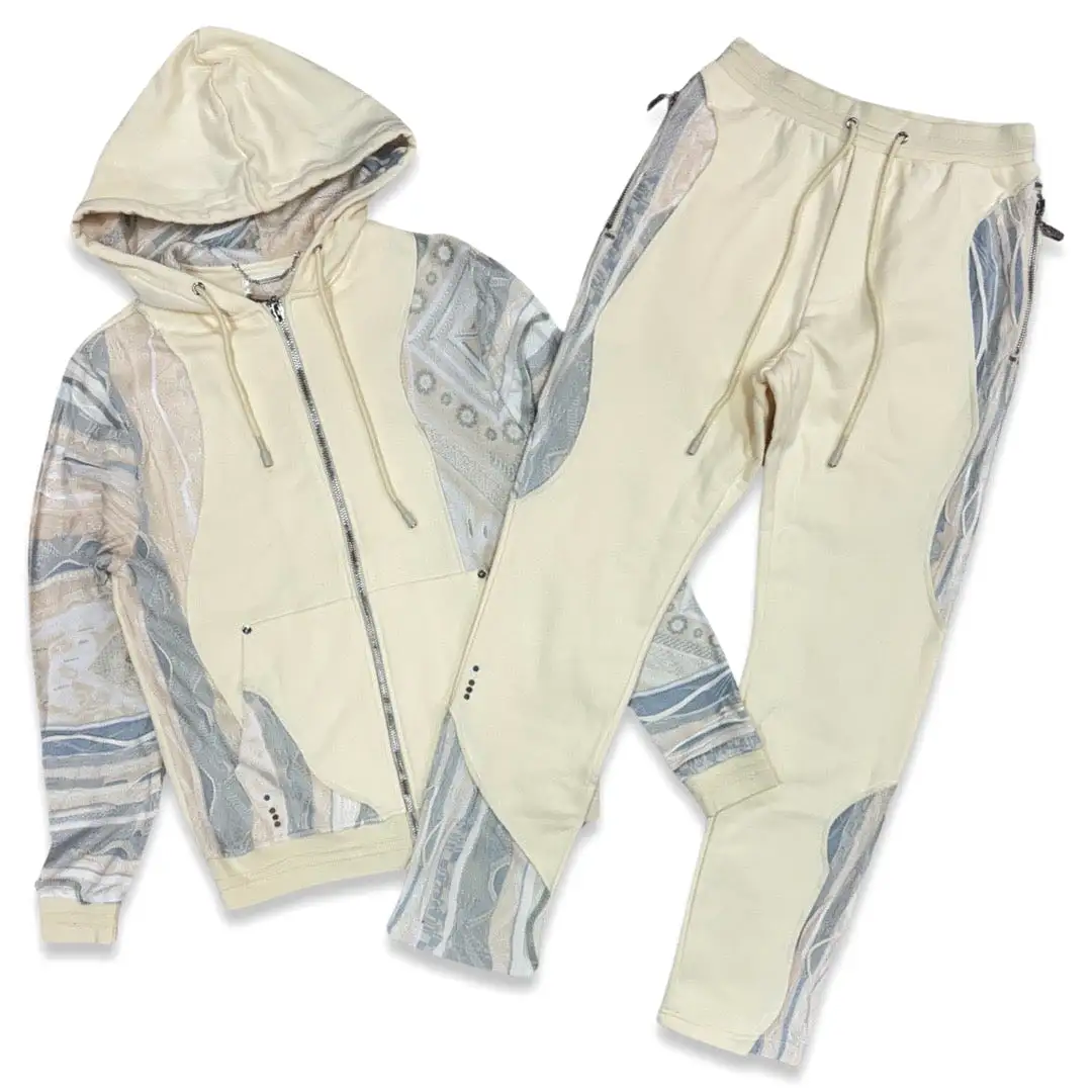 Coogi Ivory Zip Up Jogging Set