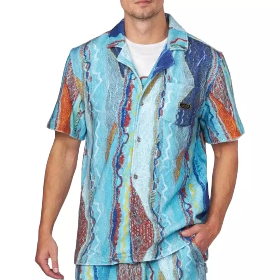 Coogi Oceanport Terry Short Sleeve Sleeved Shirt (Multi Brights) CG-KT-019