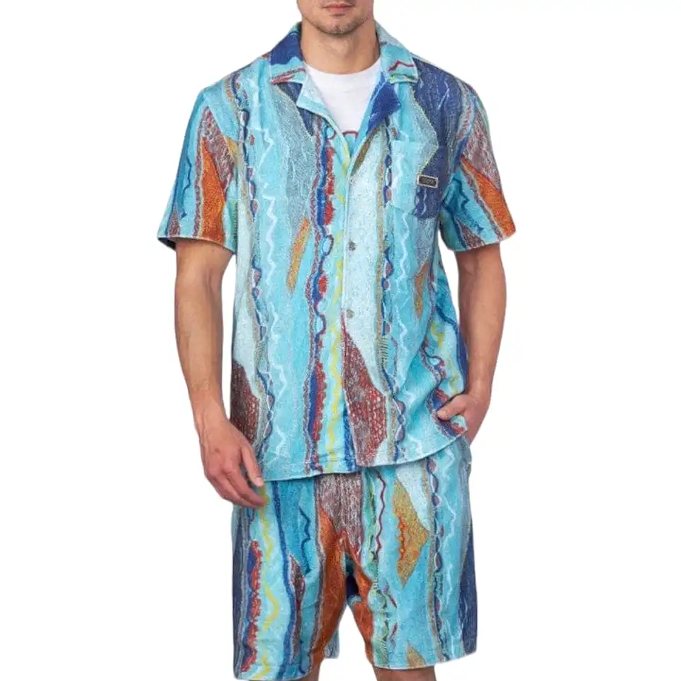 Coogi Oceanport Terry Short Sleeve Sleeved Shirt (Multi Brights) CG-KT-019