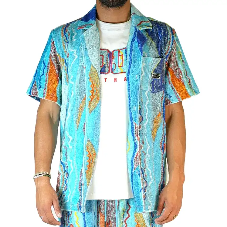 Coogi Oceanport Terry Short Sleeve Sleeved Shirt (Multi Brights) CG-KT-019