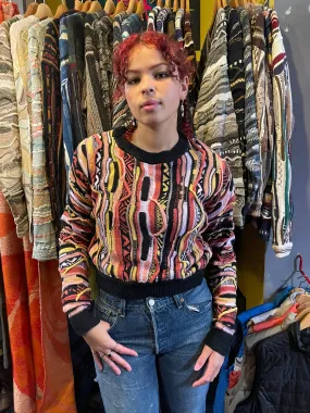 Coogi-Style 90s Cropped Pullover Jumper