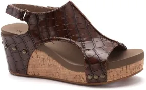 Corkys Women's Carley Wedge Sandal - Brown Croco 30-5316