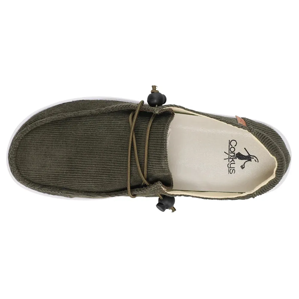 Corkys Women's Kayak Slip On Corduroy Shoe - Olive 51-0127