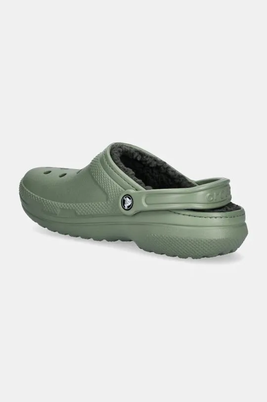 Crocs sliders Classic Lined Clog men's green color 203591