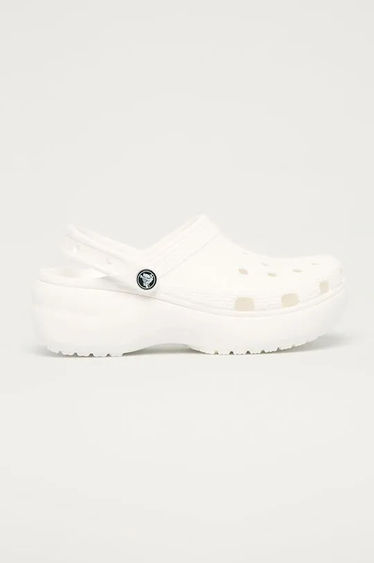 Crocs sliders Classic Platform Clog women's white color 206750