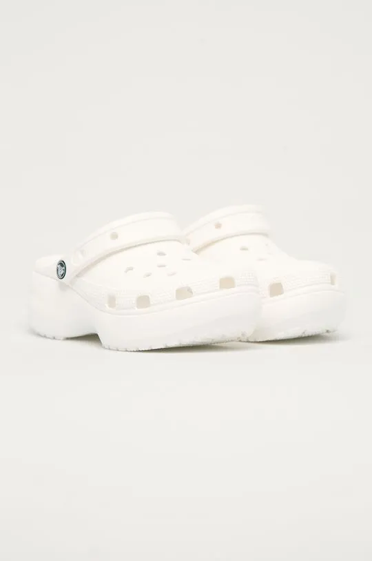 Crocs sliders Classic Platform Clog women's white color 206750