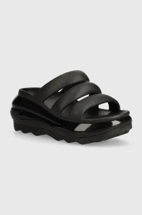 Crocs sliders Mega Crush Triple Strap women's black color 209842