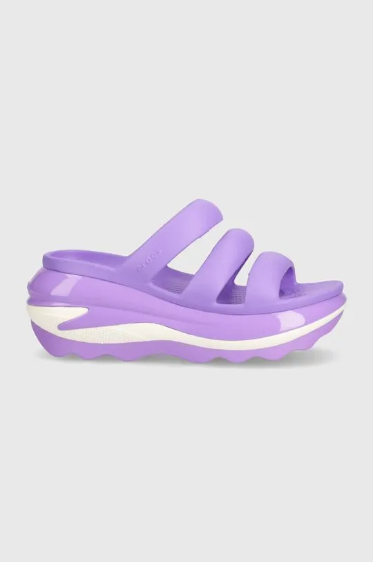 Crocs sliders Mega Crush Triple Strap women's violet color 209842