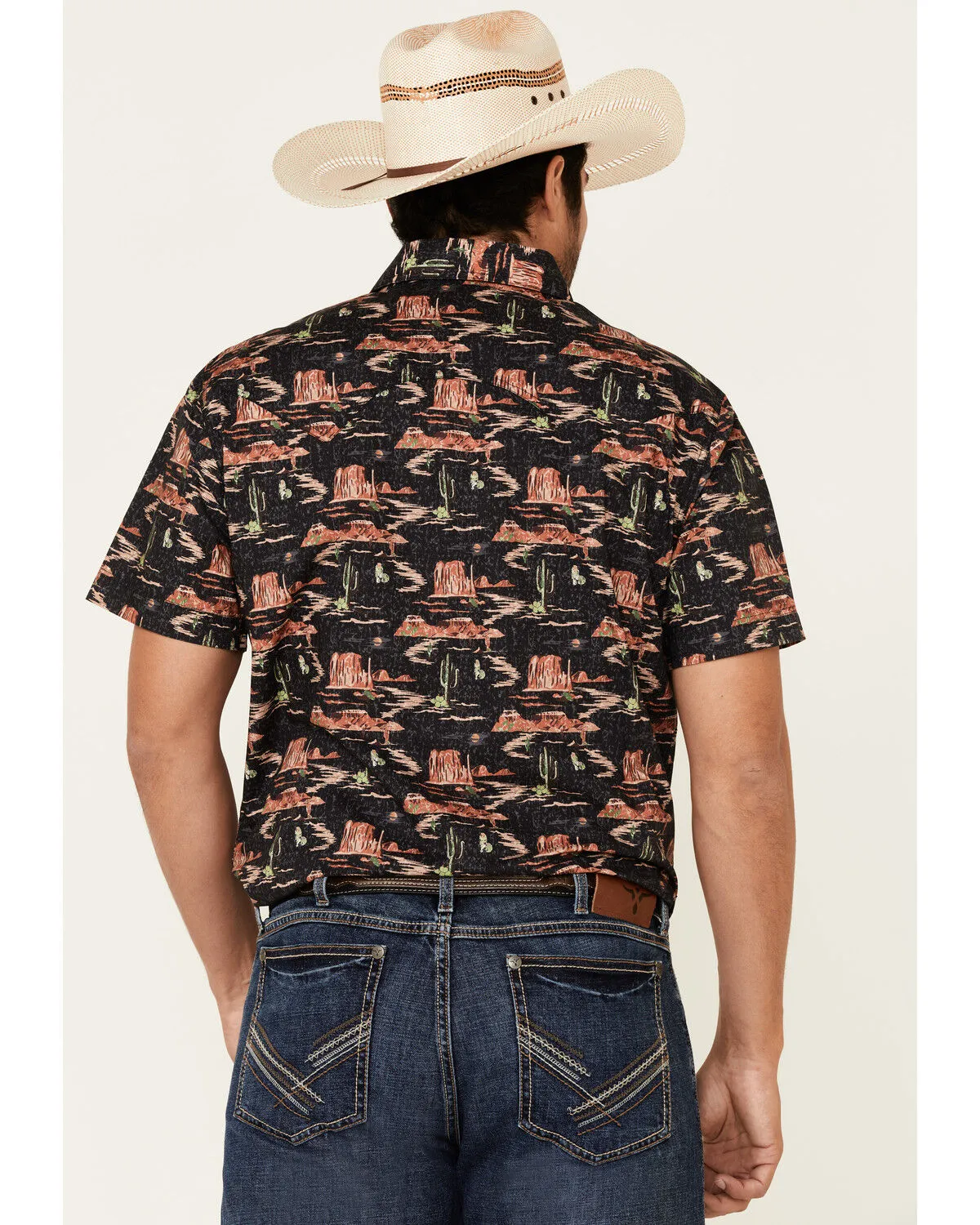 Dale Brisby Men's Desert Novelty Print Short Sleeve Western Shirt