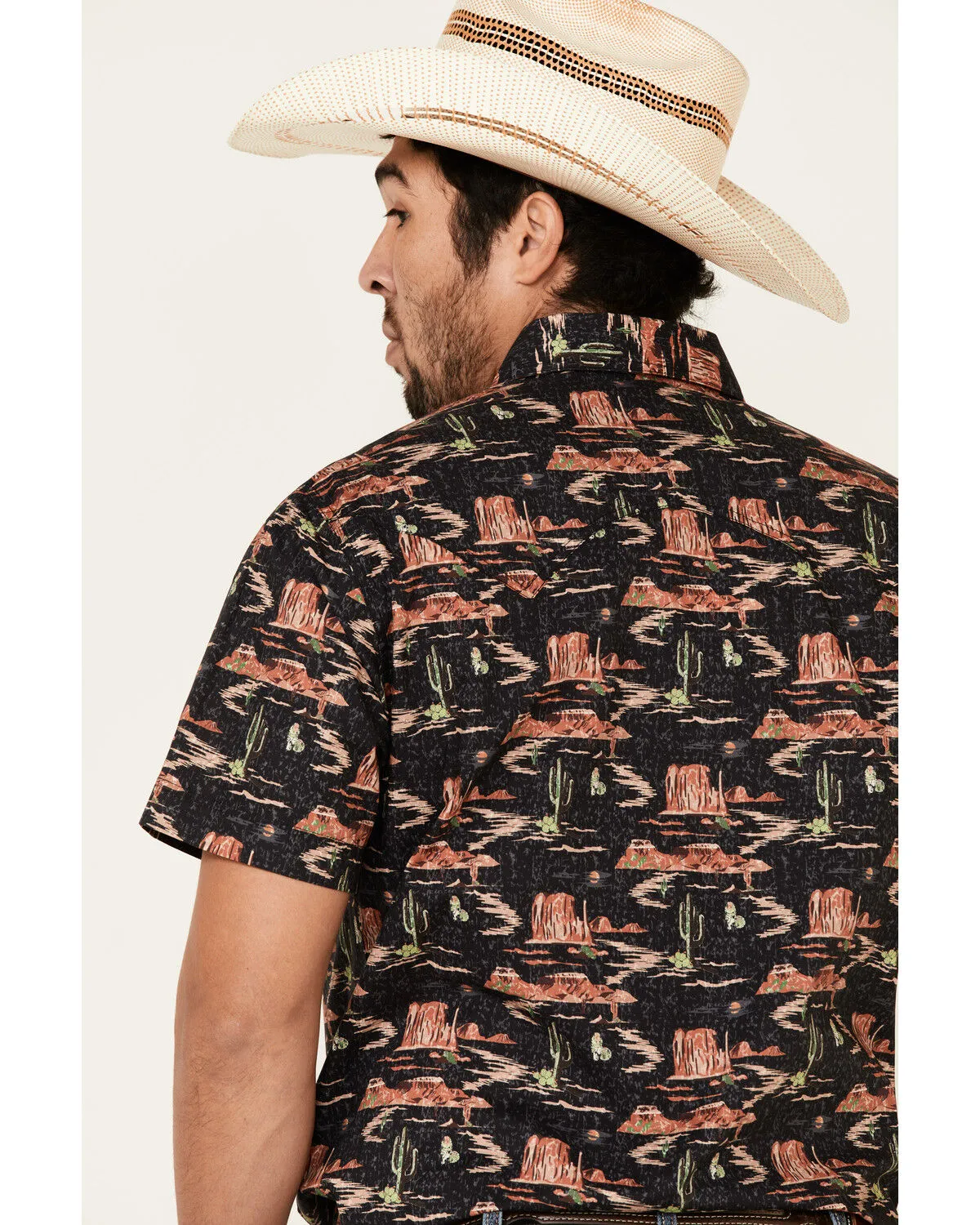 Dale Brisby Men's Desert Novelty Print Short Sleeve Western Shirt