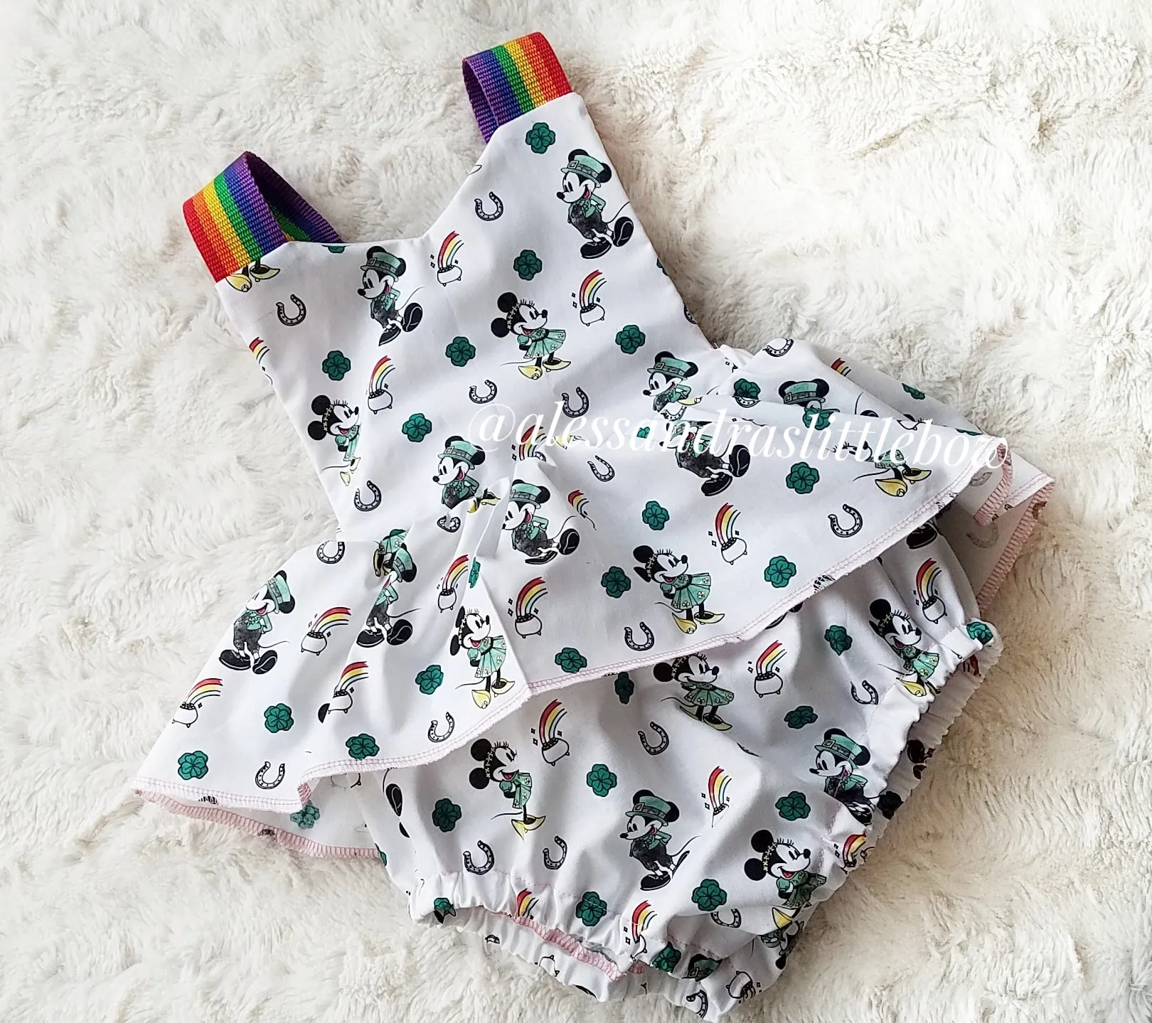 Minnie and Mickey St. Patrick's Romper