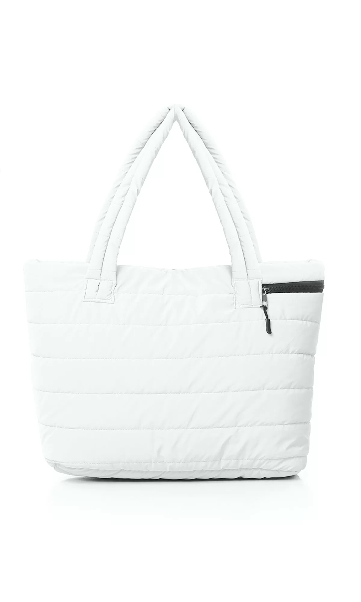 O181881 Zipped Casual White Quilted Hand-Bag