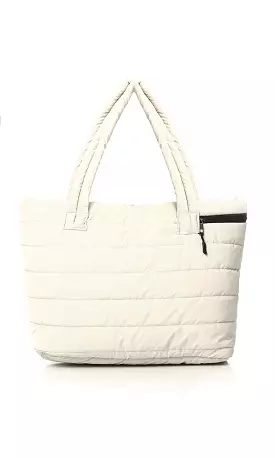 O181885 Zipped Casual Beige Quilted Hand-Bag