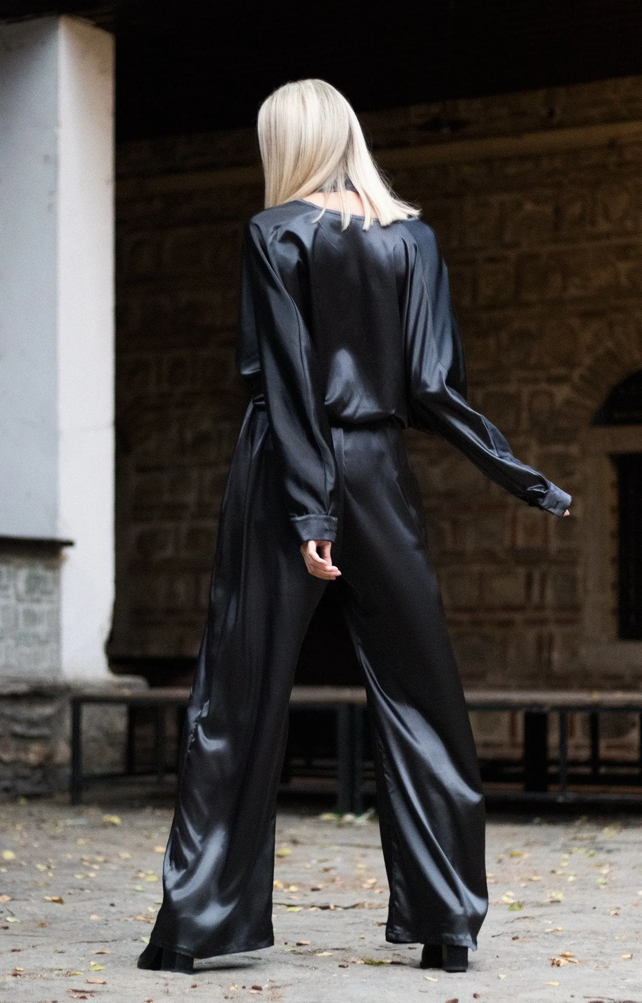 Plunging Neckline Jumpsuit