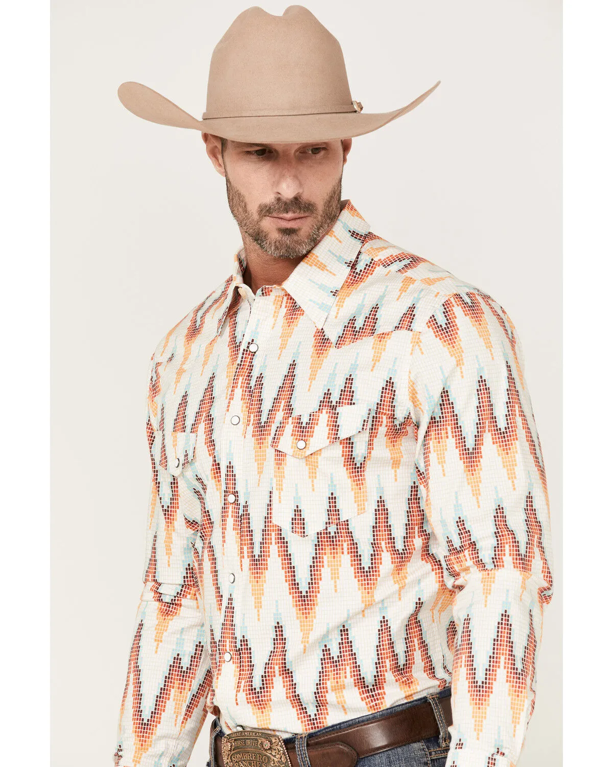 Product Name:  Dale Brisby Men's All-Over Digtal Print Long Sleeve Snap Western Shirt