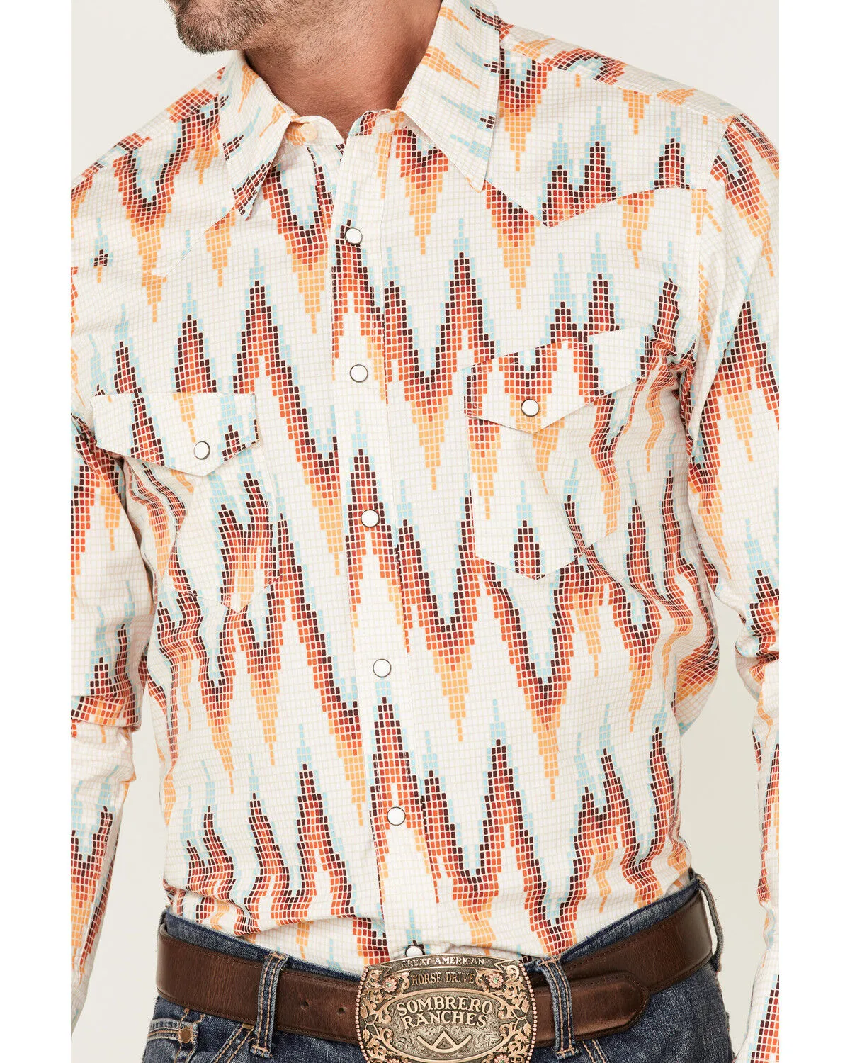 Product Name:  Dale Brisby Men's All-Over Digtal Print Long Sleeve Snap Western Shirt