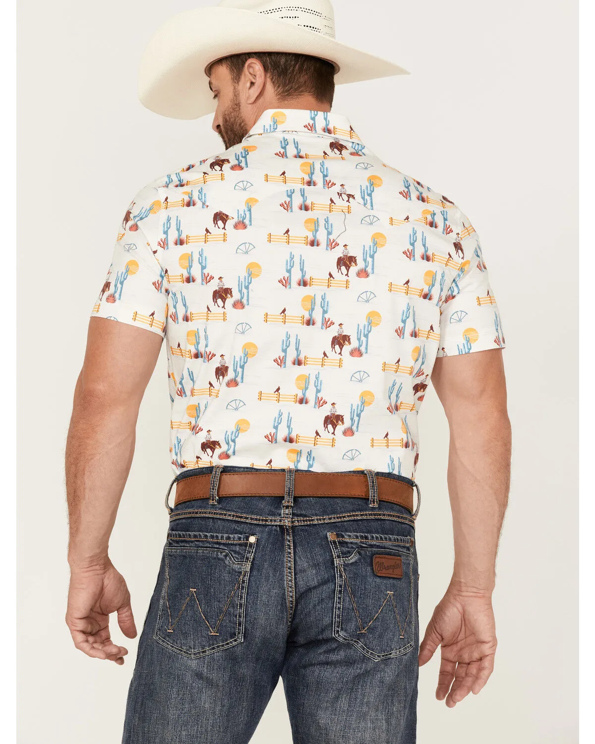 Product Name:  Dale Brisby Men's Cactus Conversational Print Short Sleeve Snap Western Shirt