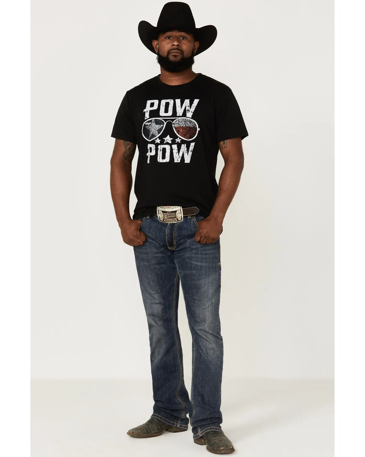 Product Name:  Dale Brisby Men's Pow Pow Sunglasses Graphic Short Sleeve T-Shirt