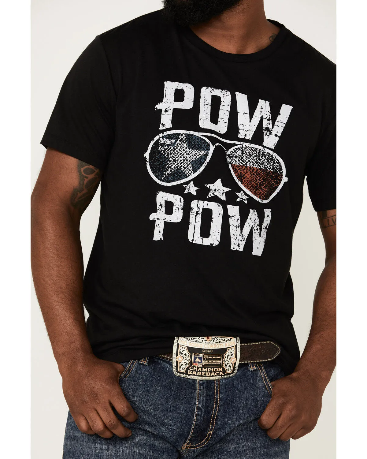 Product Name:  Dale Brisby Men's Pow Pow Sunglasses Graphic Short Sleeve T-Shirt