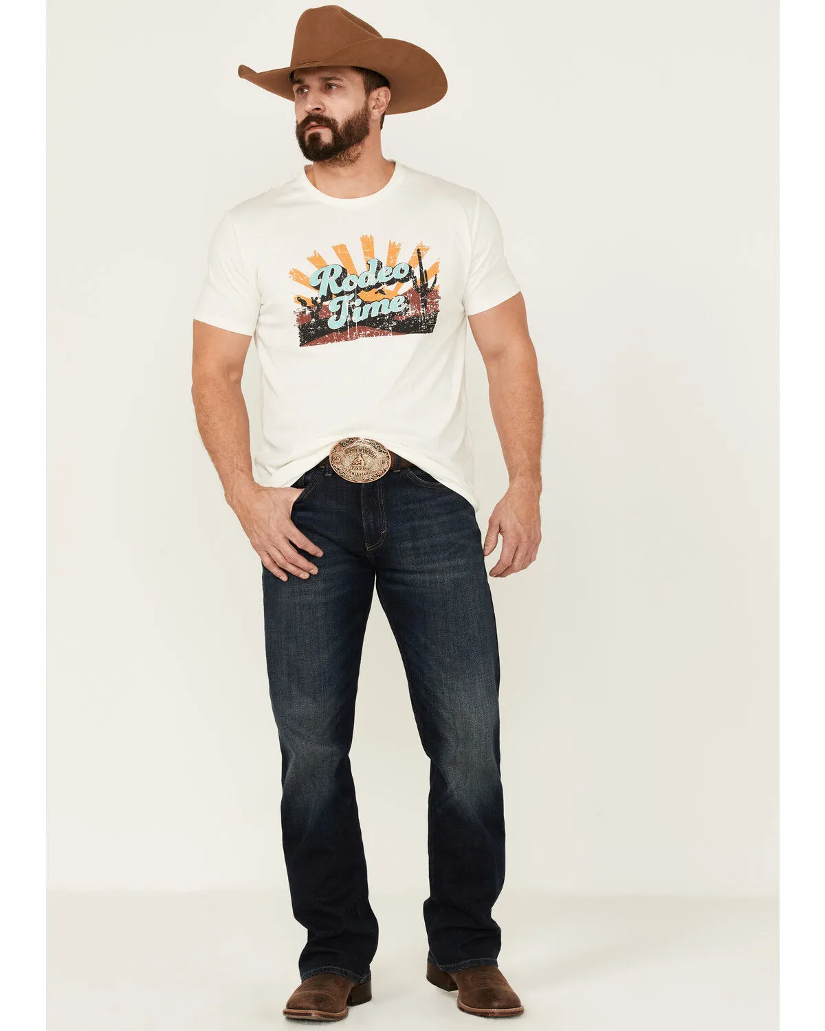 Product Name:  Dale Brisby Men's Rodeo Graphic Off-White Short Sleeve T-Shirt