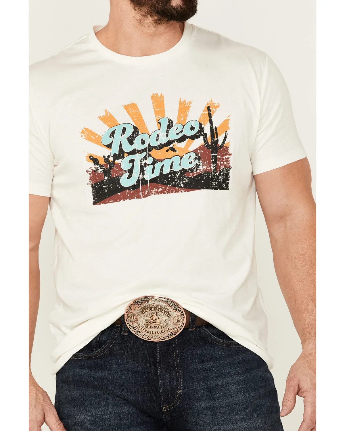 Product Name:  Dale Brisby Men's Rodeo Graphic Off-White Short Sleeve T-Shirt