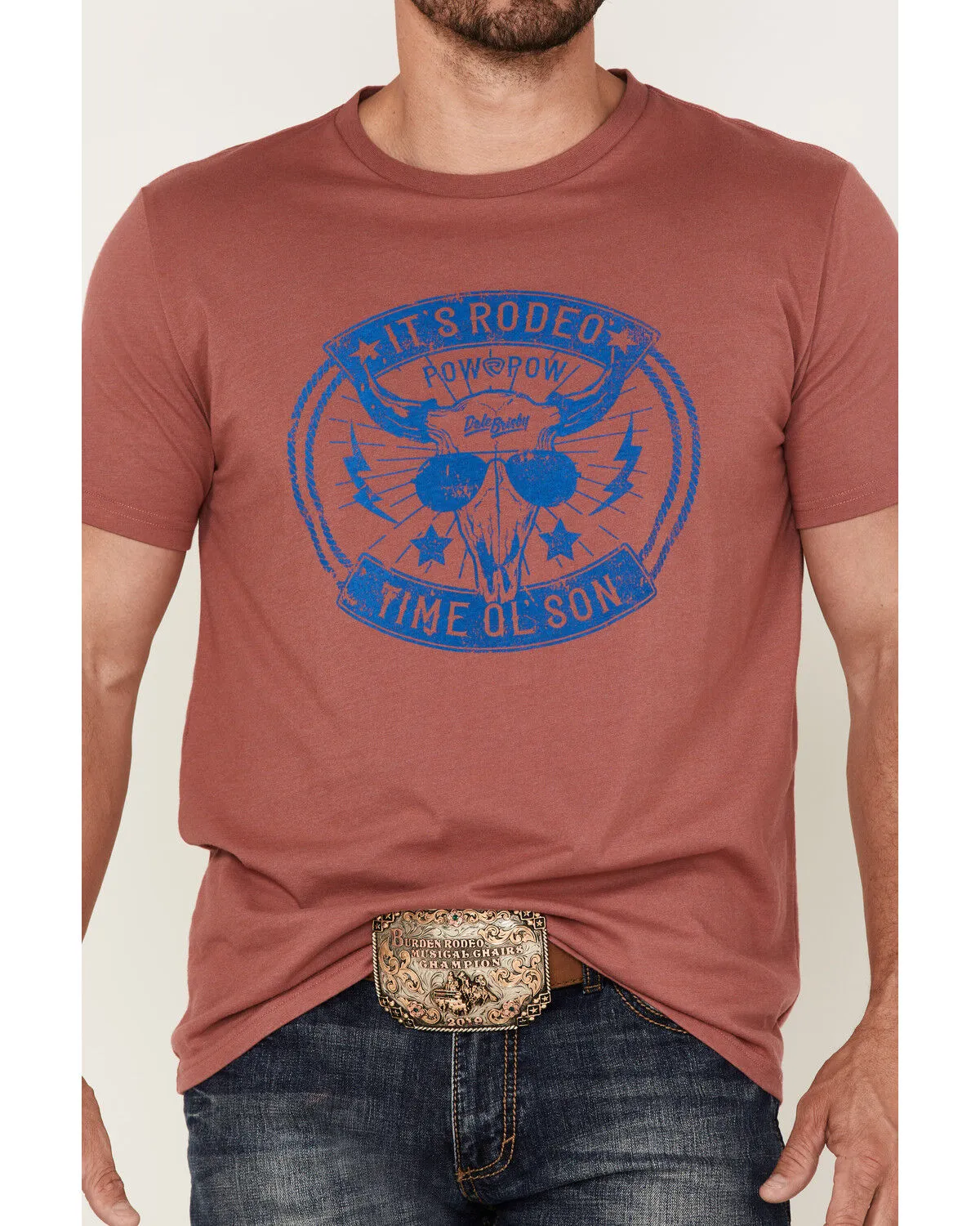 Product Name:  Dale Brisby Men's Rodeo Ol' Son Steerhead Skull Graphic Short Sleeve T-Shirt