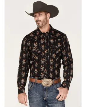 Product Name:  Dale Brisby Men's Stretch Antler Bull Skull Print Western Shirt