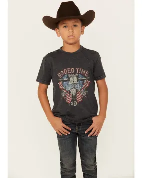 Product Name:  Rock & Roll Denim Boys' Dale Brisby American Rodeo Time Short Sleeve Graphic T-Shirt