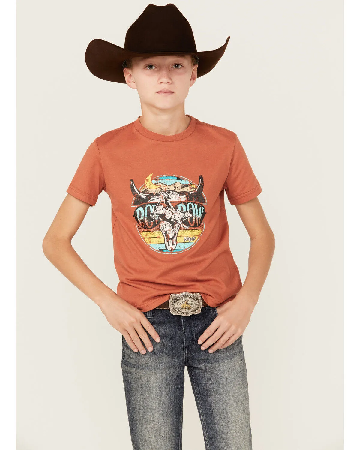 Product Name:  Rock & Roll Denim Boys' Dale Brisby Pow Pow Short Sleeve Graphic T-Shirt