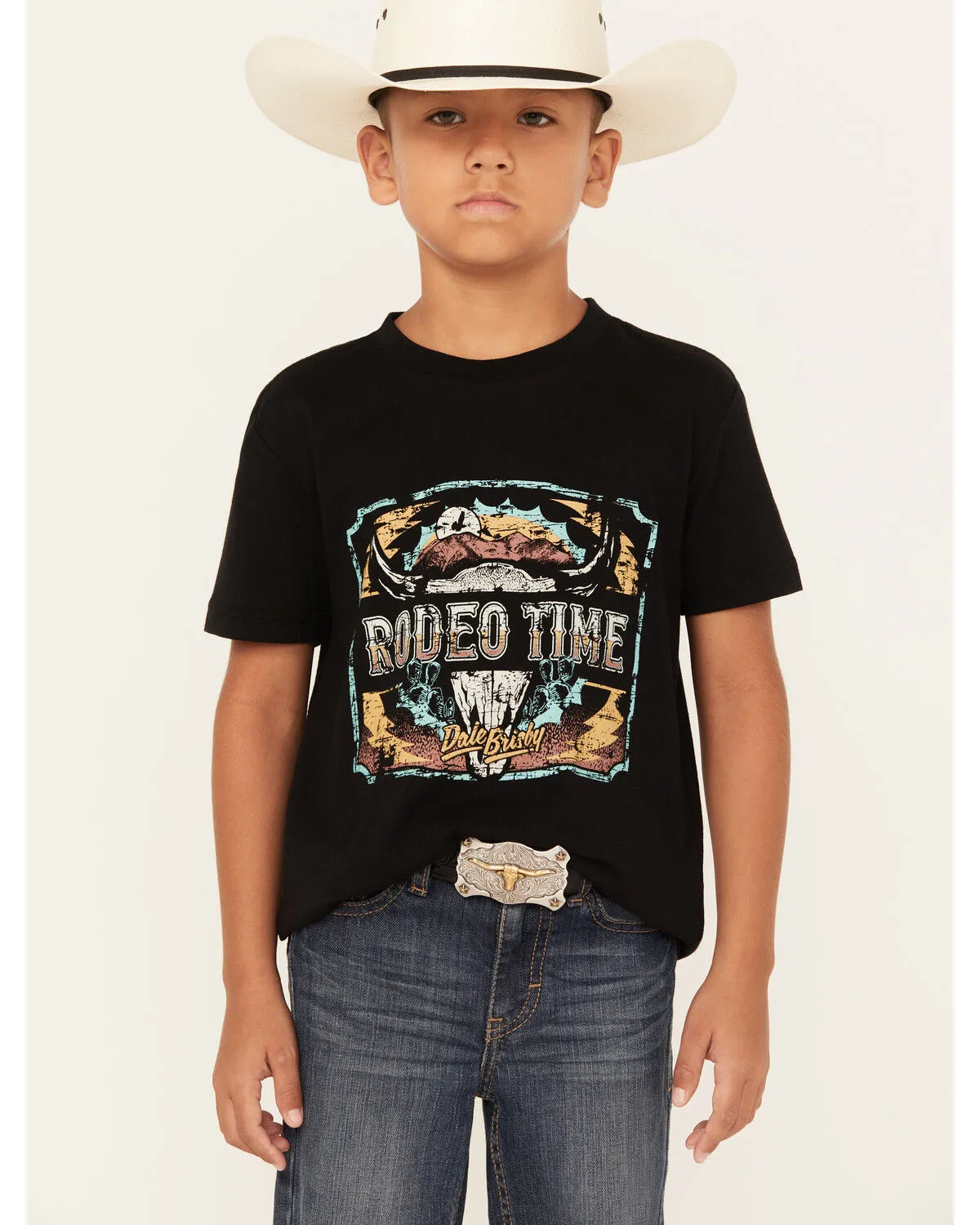 Product Name:  Rock & Roll Denim Boys' Dale Brisby Rodeo Time Short Sleeve Graphic T-Shirt