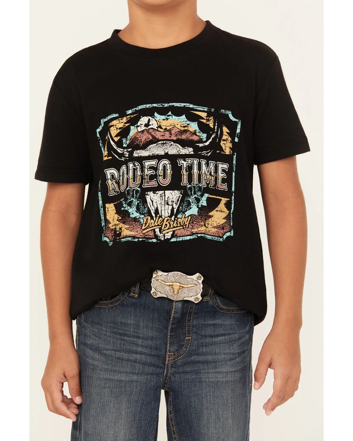 Product Name:  Rock & Roll Denim Boys' Dale Brisby Rodeo Time Short Sleeve Graphic T-Shirt