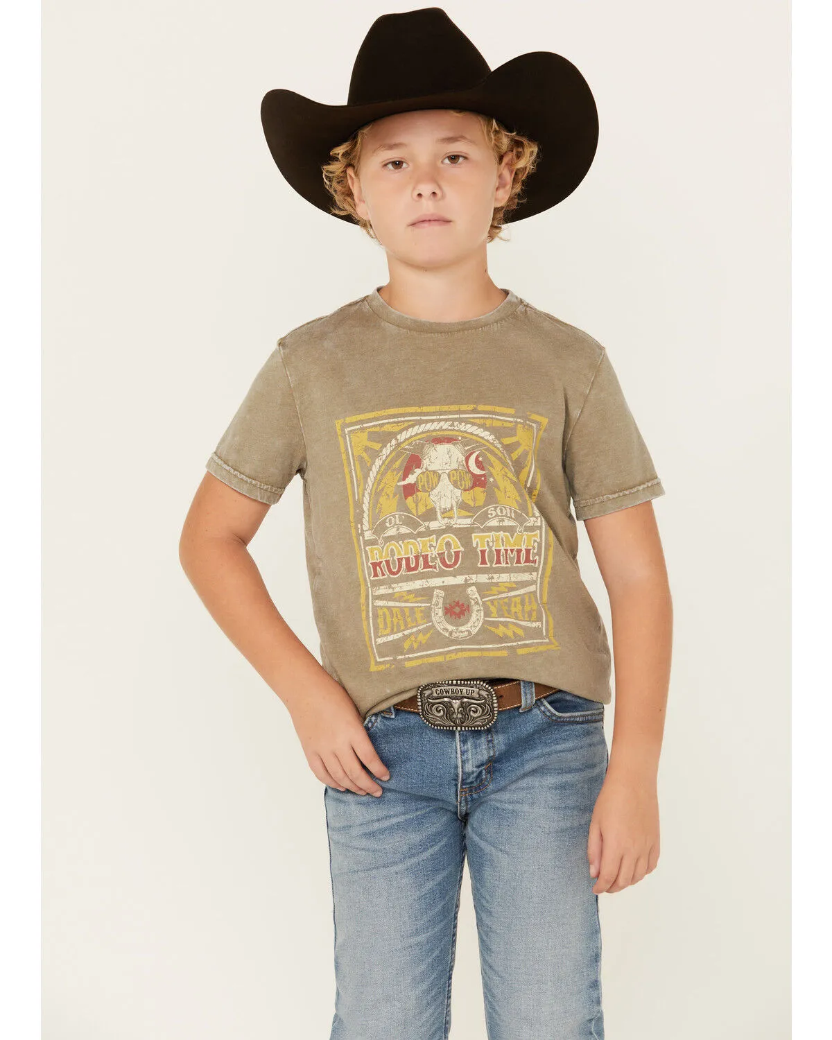 Product Name:  Rock & Roll Denim Boys' Rodeo Time Dale Brisby Short Sleeve Graphic T-Shirt