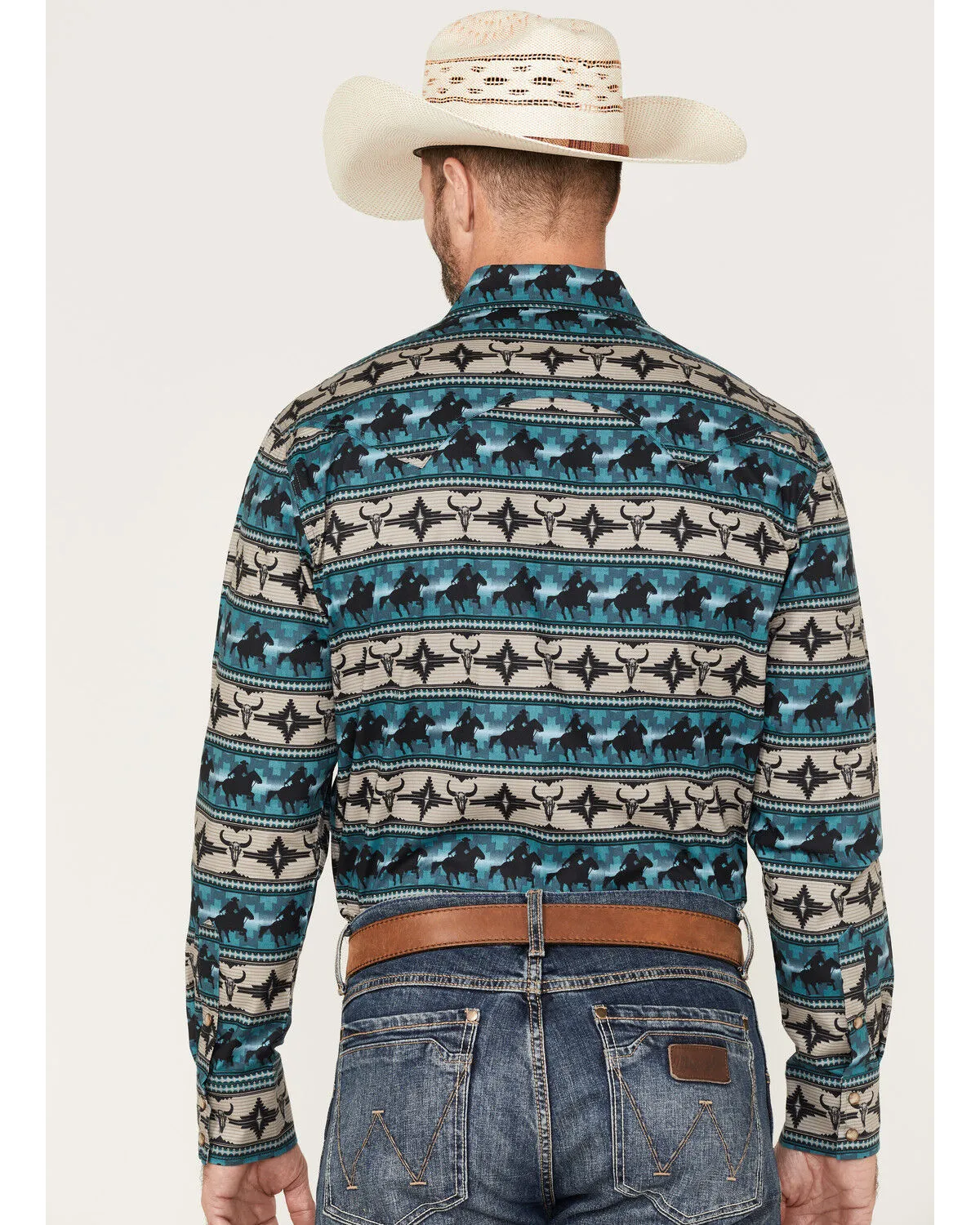 Product Name:  Rock & Roll Denim Men's Dale Brisby Southwestern Print Long Sleeve Snap Western Shirt