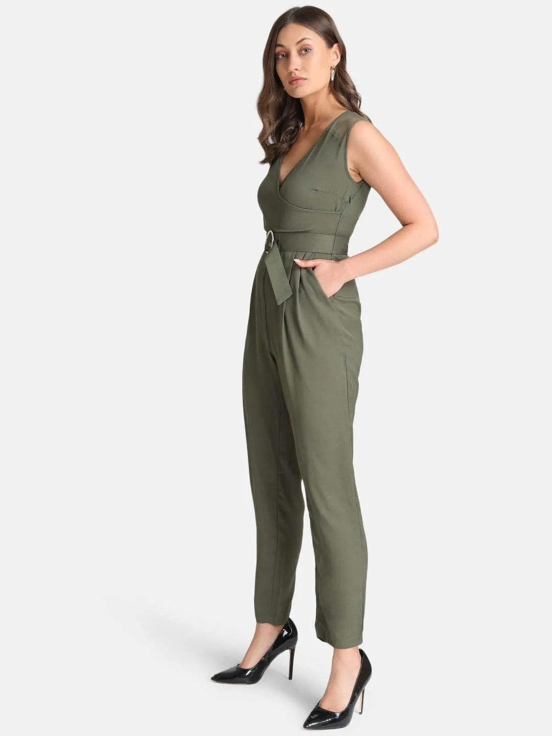 Self Wrap Smocked Jumpsuit