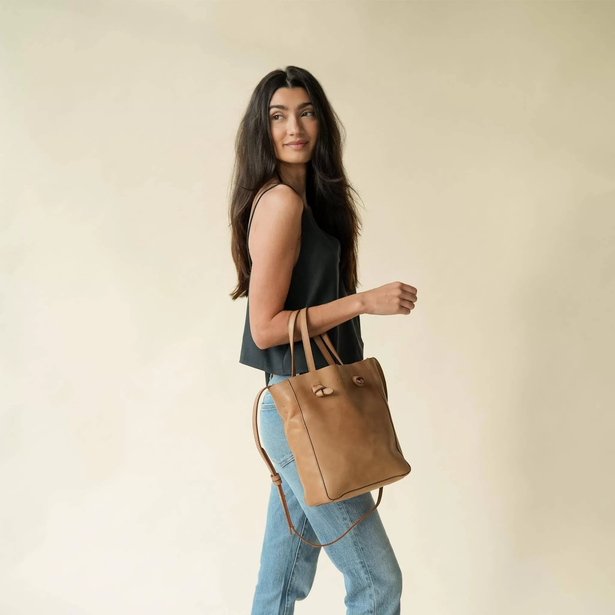 Simone Convertible Shopper Almond