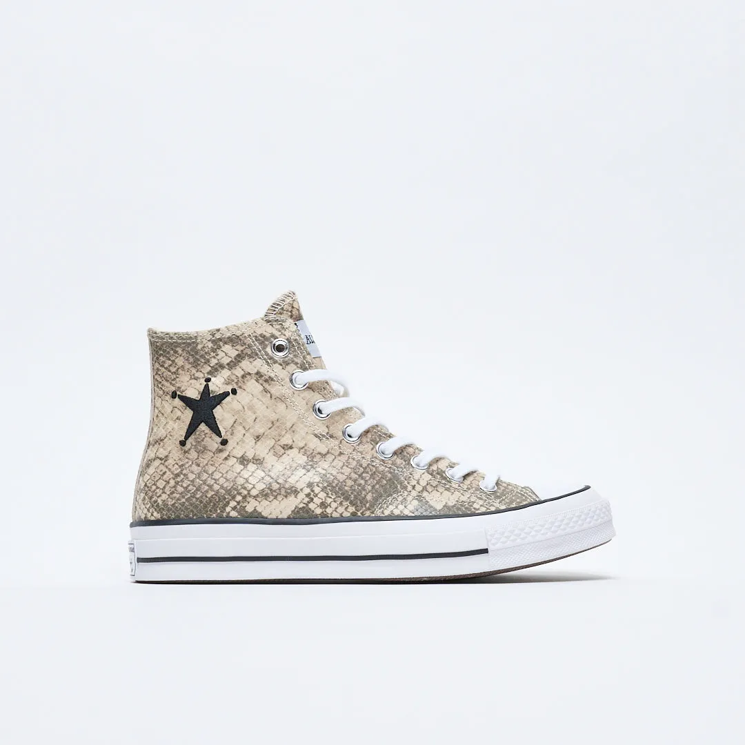 Stussy x Converse - Chuck 70 HI Snakeskin print (Grey/Black/Egret)