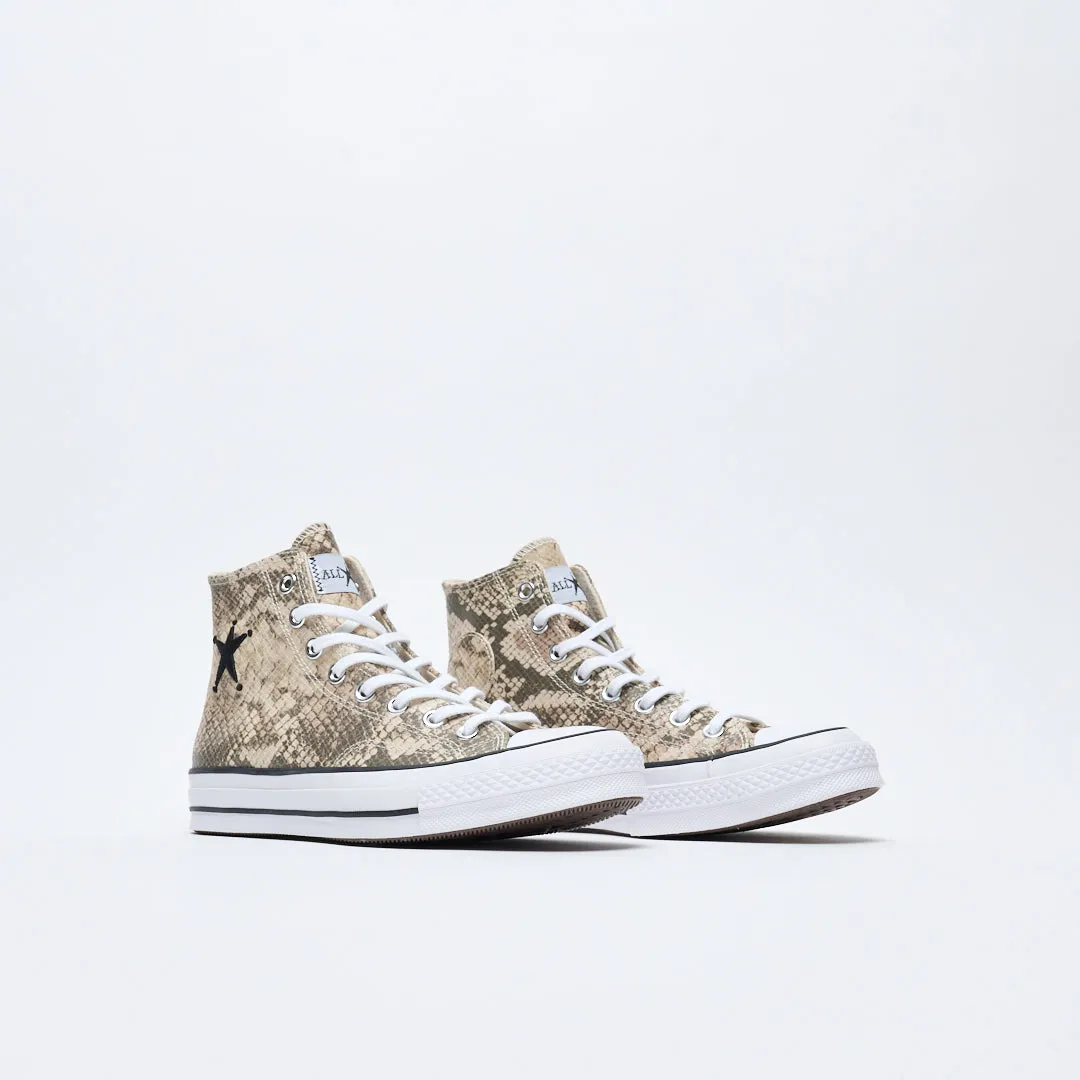 Stussy x Converse - Chuck 70 HI Snakeskin print (Grey/Black/Egret)