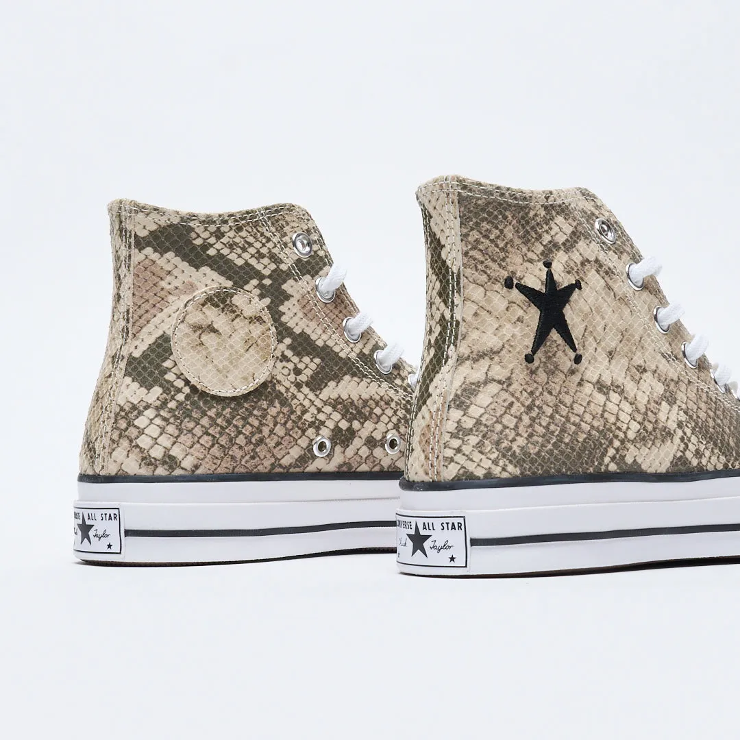 Stussy x Converse - Chuck 70 HI Snakeskin print (Grey/Black/Egret)