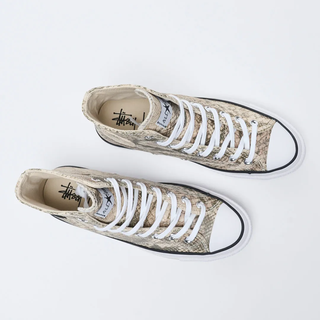 Stussy x Converse - Chuck 70 HI Snakeskin print (Grey/Black/Egret)