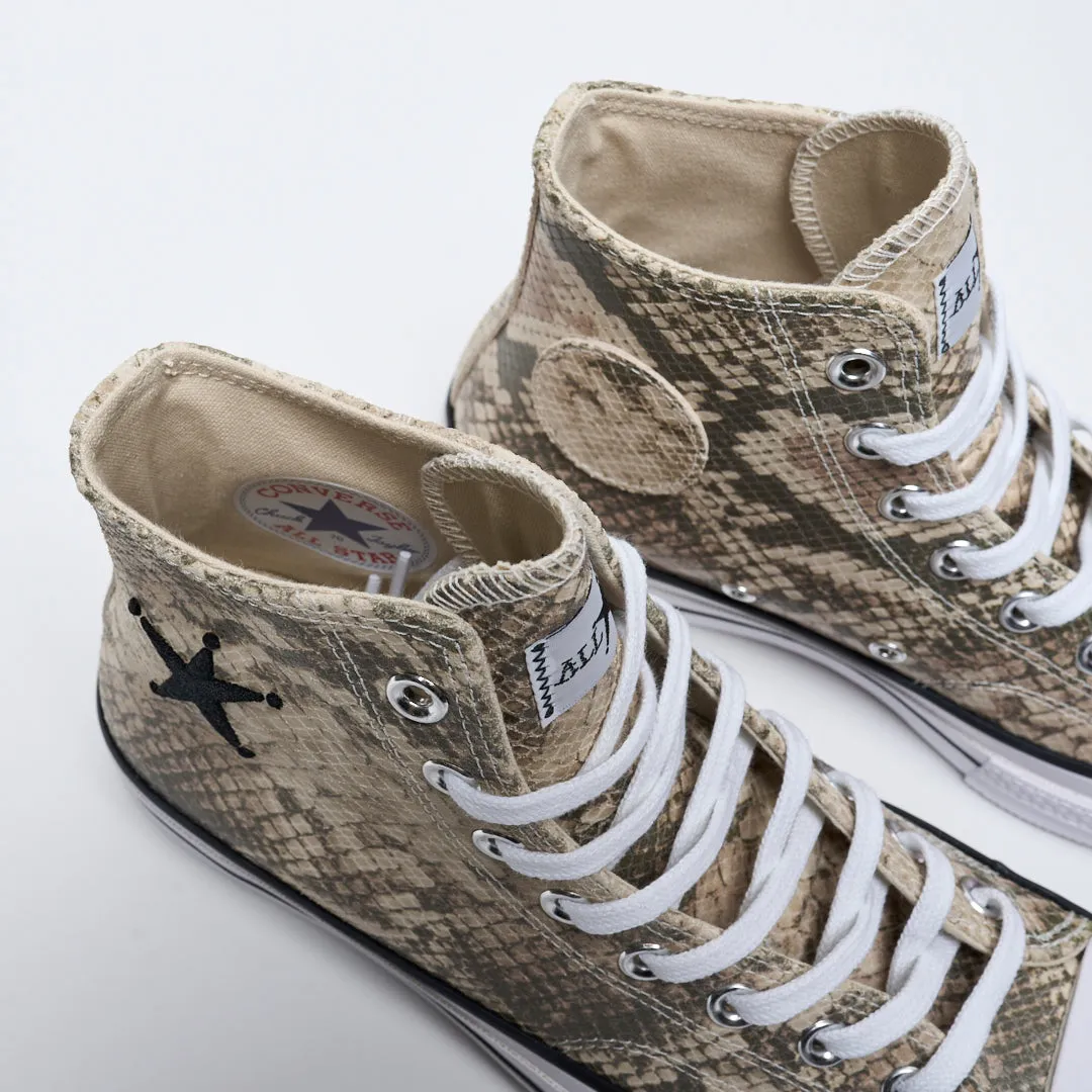 Stussy x Converse - Chuck 70 HI Snakeskin print (Grey/Black/Egret)