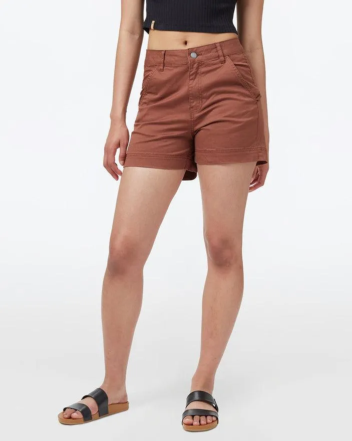 Tentree Twill High Waist Shorts in Cedar